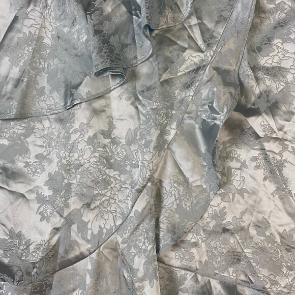 Altar’d State Light Blue Satin Floral‎ Jacquard Ruffled Mini Party Dress Size M - Picture 9 of 11